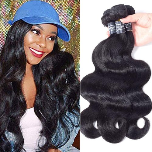 Amella Hair 100% Unprocessed Virgin Brazilian Human Hair Brazilian Body Wave 3 Bundles (18 20 22,300g) Hair Extensions Grade 8A Remy Human Hair Bundles Natural Black Color