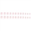 RUPOFUZA Acrylic Press on Nails Short Square Fake Nails White Ombre Glue on Nails Short False Nails with Flower Gloss Designs Nails Press on Artificial Nails Stick on Nails for Women 24Pcs