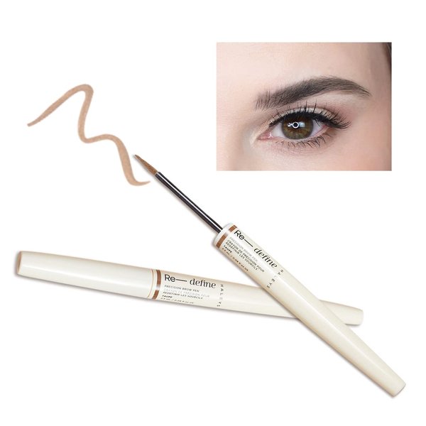 HALEYS Precision Brow Pen (Taupe), 2-in-1 brow for Definition + Hold, 16 Hours Long Lasting, Eyebrow Makeup for Real-Looking, Fuller Eyebrows, Sweat + Humidity Proof, Highly Pigmented, Matte, V+CF