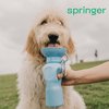 Springer Dog Water Bottle | Portable Travel Water Bottle Dispenser for Dogs - As Seen on Shark Tank | Patented, Leak-Proof Bottles Fill Bowl with Water - Ideal for Walking | BPA-Free 22oz Indigo