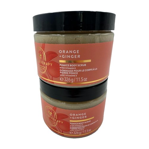 2 Aromatherapy Orange Ginger Pumice BATH Body Scrub 11.5 oz