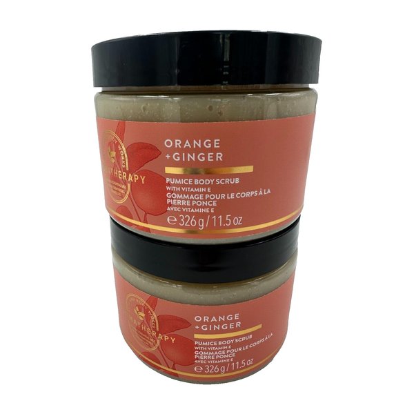 2 Aromatherapy Orange Ginger Pumice BATH Body Scrub 11.5 oz