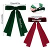 Topbuti 2PCS Velvet Hair Bows Hair Clip Black Red Green Hair Ribbon Ponytail Holder Accessories Slides Metal Clips Hair Bow for Women Girls Toddlers Teens Kids (Wine Red & Green)