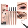 Anifer Liquid Microblading Black Eyebrow Pencil. - Waterproof, Long-Lasting, Natural, 4-Point Fork-Tip Eyebrow Pen（Black 4#）