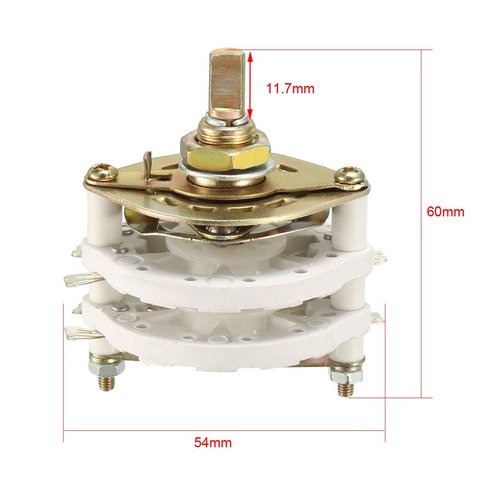 uxcell 2P6T 2 Pole 6 Position 2 Deck Band Channel Rotary Switch Selector