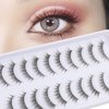 outopen 10 Pairs Clear Band Manga Lashes Natural Look 12MM Anime Lashes Spiky Japanese Korean Asian False Eyelashes Look Like Individual Clusters (T07|5-11MM)
