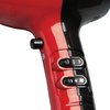 KISS 1875 Watt Pro Tourmaline Ceramic Hair Dryer, Styling Edition, 3 Heat Settings, 2 Speed Settings, Cool Shot Button, 7 Blow Dryer Accessories Included, 2-Year Warranty - Red