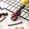 Chalyna 2 Pieces Miniature Wooden Violin Mini Violin Model Mini Wooden Violin Toy Mini Wooden Violin Model Dollhouse Miniature Violin for Dollhouse Accessory, 2.56 x 0.98 x 0.39 Inch