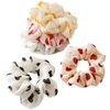 5 Pcs Chiffon Hair Rope Hair Ring Love Heart Printing Satin Fabric Covered Scrunchy Elastic Hair Bands Top Knots Ponytail Holder Accessories for Women