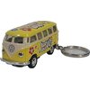 KiNSMART 1962 Volkswagen Classic Hippie Love & Peace Bus 1:64 Scale 2.5 Inch Die Cast Metal Model Key Chain, Pullback Action, Pastel Yellow