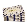 MRC 5 Pcs Rectangular Poker Chips Plaques $200 White