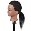 RYHAIR Mannequin Head with Human Hair for Hairdresser Training Braiding Styling Manikin Cosmetology Makeup Manican Doll Display Practice with Stand
