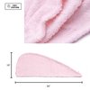 KEEPOZ Hair Towel Wrap Quick Dry 100% Cotton Super Absorbent Turban Head Wrap for Women with Button, Non Microfiber Anti Frizz Hair Products, Hair Cap for Curly, Long & Thick Hair (Pink, 1 Pc)