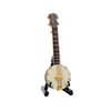 Dselvgvu Miniature Banjo with Stand and Case Mini Musical Instrument Replica Dollhouse Accessories Collectible Model Home Ornament (3.94"x1.31"x0.55")