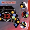 41PCS 13th Birthday Party Supplies Red and Black Official Teenager Party Decorations Plates Napkins Tablecloth Set for 13th Birthday Boys Girls