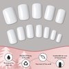 LoveOurHome 240pc White Press on Nails Short Fake Nails Square Glue on Nail Short Acrylic Nails Press ons Nail Tips Full Cover False Nail Women Girls Square Artificial Fingernail with Adhesive Tabs
