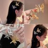 Flymind 12Pcs Moving Butterfly Tassel Hair Clips, Elegant Tassel Butterfly Hairpin Antique Side Clip Will Move Hairpins Decorative Bride Wedding Head Pieces Hair Accessories for Women Girls (Gold)