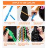 42 Pieces Heatless Waves Hair Curler, No Heat Damage Wavy Hair Curlers with 2 Sets of Styling Hooks, Heatless Curls for Women Girls Long Medium Short Hair(4 Colors,30cm/ 11.8")