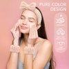 EIMMBD 9 PCS Face Wash Headband Wristband Set, Microfiber Face Washing Wristbands Makeup Headband Spa Wash Towel Band Absorbent Wrist Sweatband for Women (Beige White Khaki)