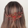 Aimimier Bridal Red Crystal Hair Comb Ruby Rhinestone Gold Hair Vine Side Comb Prom Party Festival Wedding Hair Accessories for Women (Red)