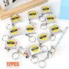 3ft Small Tape Measure Keychain, Portable and Retractable Mini Tape Measure with Slide Lock Mechanism for Daily Use Gadgets or Kids Construction Party Favors Gifting Prize Bag Fillers (12)
