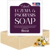 Eczema Soap Bar for Face and Body – All Natural Dermatitis, Psoriasis Treatment for Dry Itchy Sensitive Skin Relief – Gentle Detoxifying, Healing, Anti-Itch, Oatmeal Goat Milk Wash for Kids, & Adults