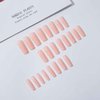Enppode Long Press on Nails Square Fake Nails Nude Nails for Women and Girls Full Cover XL Nails 24 PC/Set