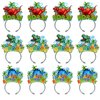 12 Pieces Happy Birthday Headbands, Dinosaur Party Hats, Dinosaur Hats for Kids, Dinosaur Party Favors, 3 Patterns