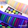 15 Colors Glow Neon Face Paint, Water Activated UV Face Paint, Neon Glow in The Dark Body Paint Washable Eyeliner Face Painting for Party, Halloween, Festival, Rave
