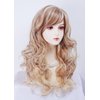 Gerulyss Long Blonde mix Brown Wig for Women Retro Wavy Wig with bangs Costume Wig for Halloween,Daily Use