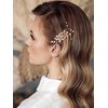 SWEETV Gold Bridal Hair Comb-Handmade Wedding Hair Clip Wedding Hair Accessories for Women