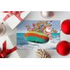 Stonehouse Collection | Santa and Reindeer Boat Tow Christmas Card |18 Boxed Boating Cards & Envelopes | Nautical Christmas Cards