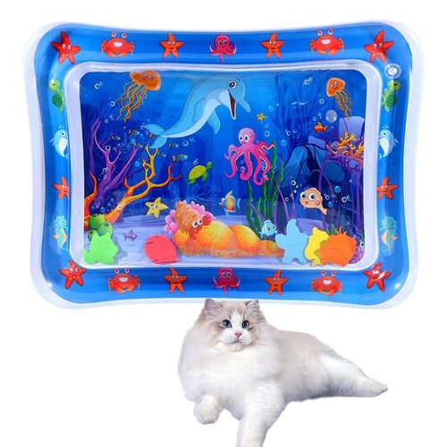 2024 New Sensory Water Play Mat for Cats,Pet Cooling Mat for Summer,Water Play Mat for Cats, Thickened Sensor Water Playmat, Water Sensory Playmat for Pet Play