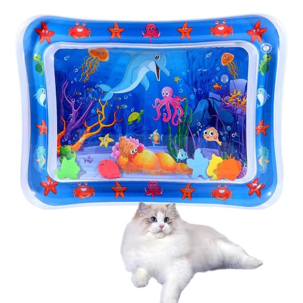 2024 New Sensory Water Play Mat for Cats,Pet Cooling Mat for Summer,Water Play Mat for Cats, Thickened Sensor Water Playmat, Water Sensory Playmat for Pet Play
