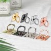 [2 Pack] Square Sparkling Cell Phone Ring Holder Stand,360 Degree Rotation and 180 DegreeAdjustable Finger Ring Kickstand with Polished Metal Phone Grip (Silver)