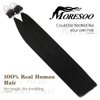 Moresoo Micro Link Hair Extensions Human Hair Black Microlink Hiar Extensions Off Black Micro Ring Hair Extensions Human Hair Microlink Extensions 50G/50S 24Inch #1B