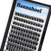 Hannahool 120pcs D Curl Individual Wide Stem Cluster DIY Eye Lashes Extensions Mixed 10-12-14-16mm/14-16-18mm/12-14-16mm Makeup Dramatic Volume Lashes (mixed 12-14-16mm)
