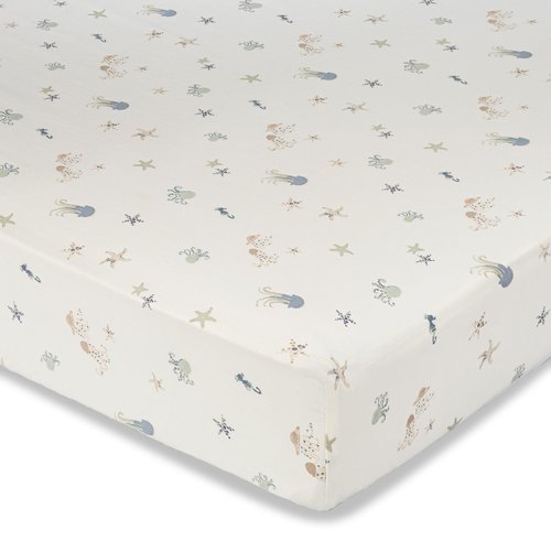 Crane Baby Crib Sheet, Sea Life Jellyfish Crib Sheets & Toddler Sheets, 100% Cotton Crib Sheets for Standard Crib Mattress(28"x 52"), Breathable Crib Sheets, Fitted Crib Sheets for Boys and Girls