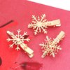 Christmas Snowflake Hair Clips Clear Crystal Rhinestone Snowflake Hair Barrettes Sparkly Winter Xmas Hairpins Metal Headpiece Hair Accessories for Women Girls (gold)