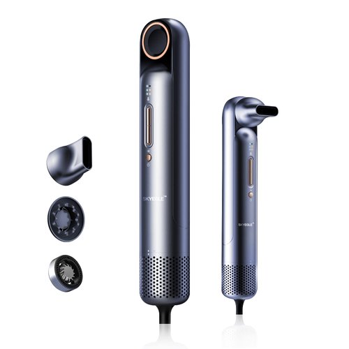 ZMAYPLUS Compact Purple Hair Dryer, Negative Ionic, 110000 RPM Motor, Adjustable Heat and Fan Speed, 3 Magnetic Nozzles, Suitable for Home, Travel, Salon, Gift