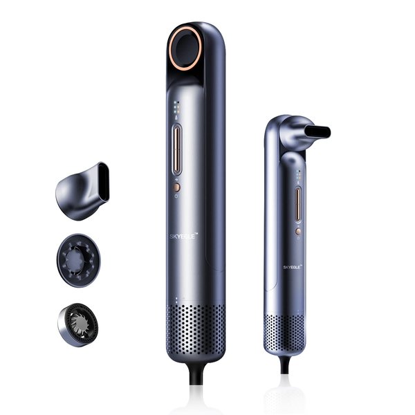 ZMAYPLUS Compact Purple Hair Dryer, Negative Ionic, 110000 RPM Motor, Adjustable Heat and Fan Speed, 3 Magnetic Nozzles, Suitable for Home, Travel, Salon, Gift