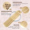 Hair Extensions Clip in Human Hair For Women 7pcs Per Set with 16Clips 70g Light Brown/Blonde 100% Remy Virgin Human Hair Clip In Extension Double Weft Clips Straight Soft Hair No Tangles 16inch