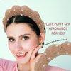 ACO-UINT 2 Pack Spa Headbands for Washing Face, Pearl Skincare Headbands Makeup Headband Sponge Face Wash Headbands, Terry Cloth Headbands Puffy Hair Band for Washing Face