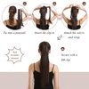 BARSDAR 26 inch Ponytail Extension, Long Straight Wrap Around Clip in Ponytail Hair Extensions Synthetic Ponytail Hair Pieces for Women Girls Daily Party Halloween- Dark Brown & Blonde Highlights