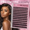 Mayhug Lash Clusters 144 Pcs Eyelash Clusters, 10-18mm 3D Fluffy Lash Clusters, Super Soft Wispy Eyelashes Clusters Reusable 7 Times, Cluster Lashes Natural Look, Easy DIY Lashes at Home (Lux)