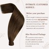 Hetto Natural Brown Human Hair Ponytail Extensions #4 Chocolate Brown Clip in Ponytail Hair Extensions Remy Hair 16 Inch 80g Straight Ponytail Hair Piece