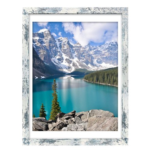 Amginy 12x16 Rustic Picture Frames Matted to Display 11x14 Pictures with Mat or 12 x 16 without Mat Farmhouse Distressed Style Wooden Photo Frames for Wall Mounting