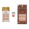 Gold Finger Full Cover White French Design Press on Nails Ready to Wear Gel Manicure Long Nails, Salon Result, Long lasting Durable, MIni Glue Included
