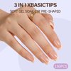 Misssix XBASICTIPS French Tip Press On Nails, 150Pcs French Gel Nail Tips Short Square, Soft Gel Pre-shaped No Need to File 3 in 1 Tips, Fake Nails for Nail Art DIY Extension Designs 15 Sizes