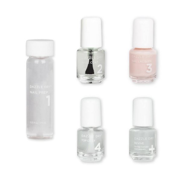 Dazzle Dry Mini Kit 4 Step System - Truth, a pale Himalayan salt pink. Semisheer cream. (5 Piece Kit)